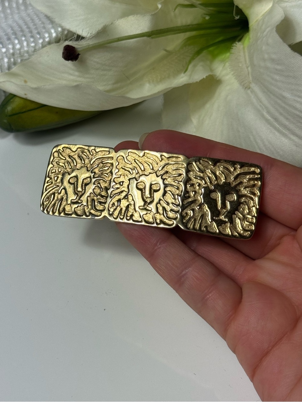 Vintage Gold Anne Klein Brooch Hair Clip accessory - Picture 12 of 14